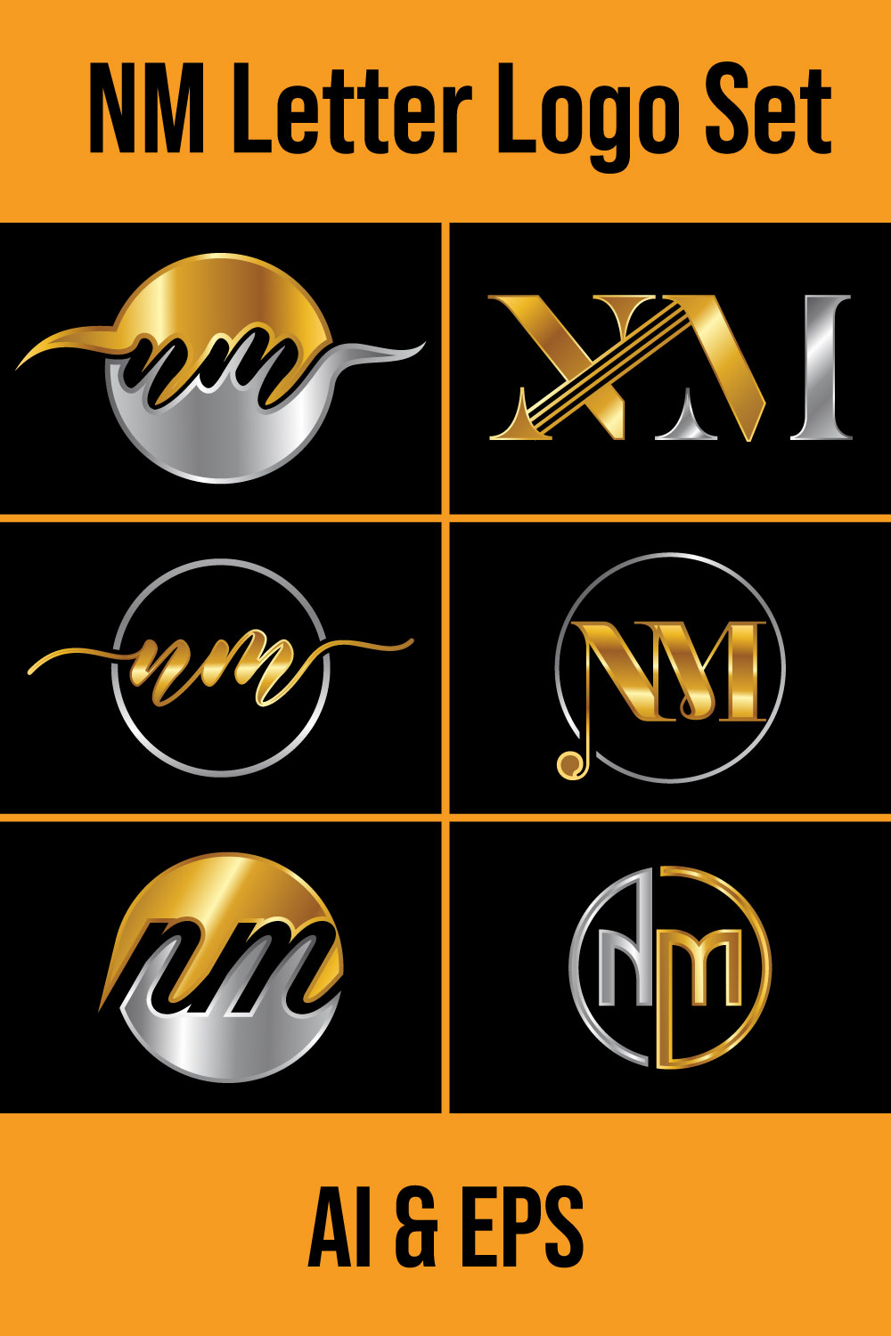 Initial Letter N M Logo Design Vector Template. Graphic Alphabet Symbol For Corporate Business Identity pinterest preview image.