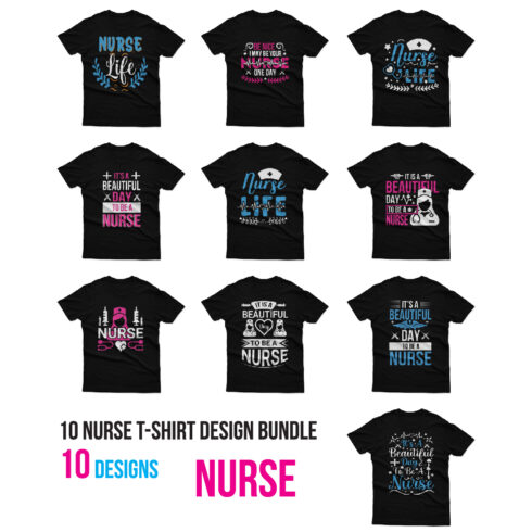 Nurse T-shirt Design Vector Template cover image.