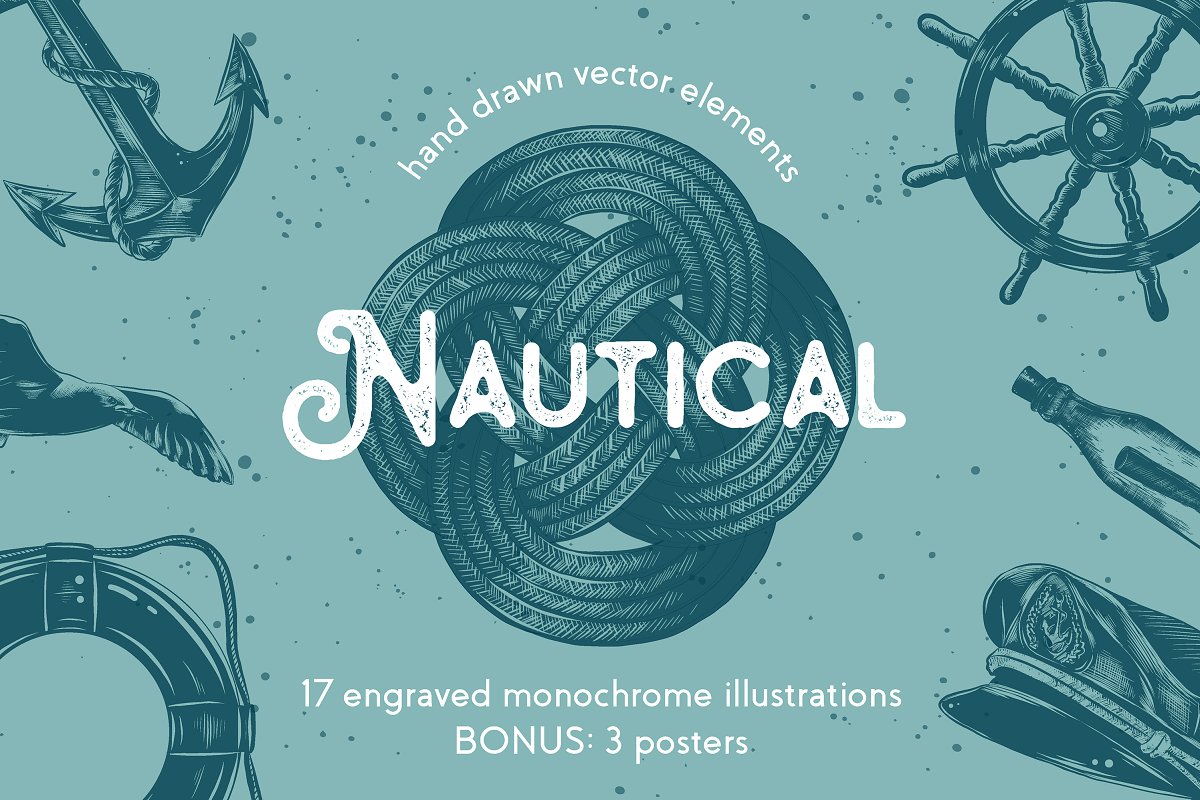 Cover image of Nautical Hand Drawn Sketches.