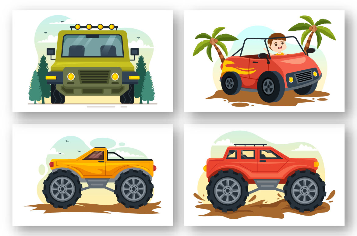Four jeeps options.