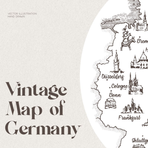 Old School Vintage Map Of Germany main image.