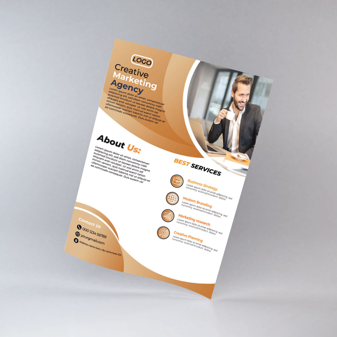 Corporate Business Flyer Design Orange preview image.