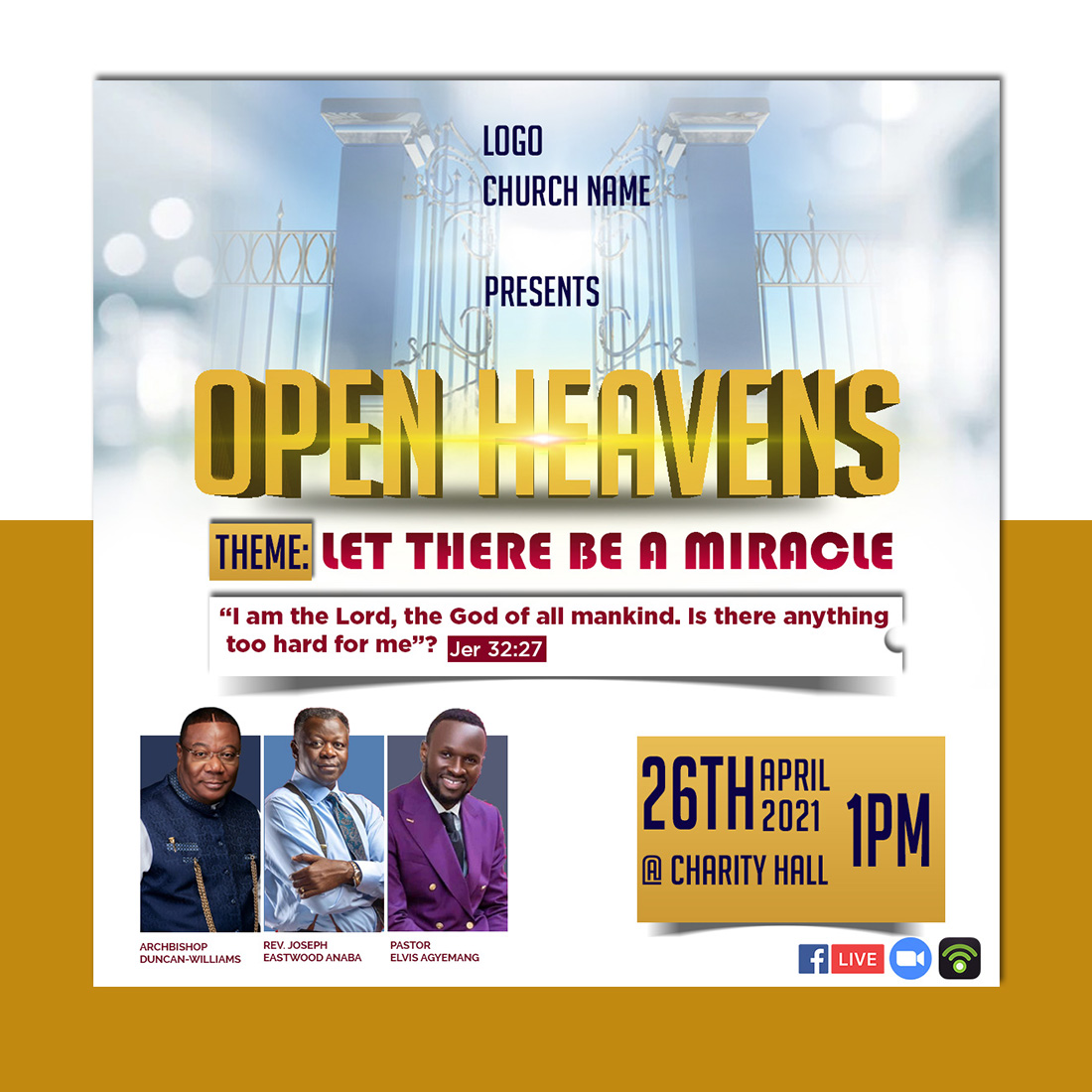 Church Flyer Open Heavens Design cover image.