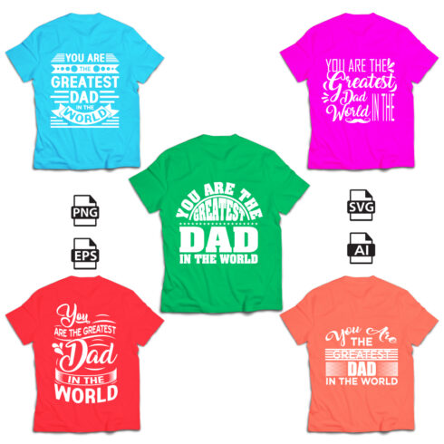 Dad Motivational Quote Typography T-Shirt Design cover image.