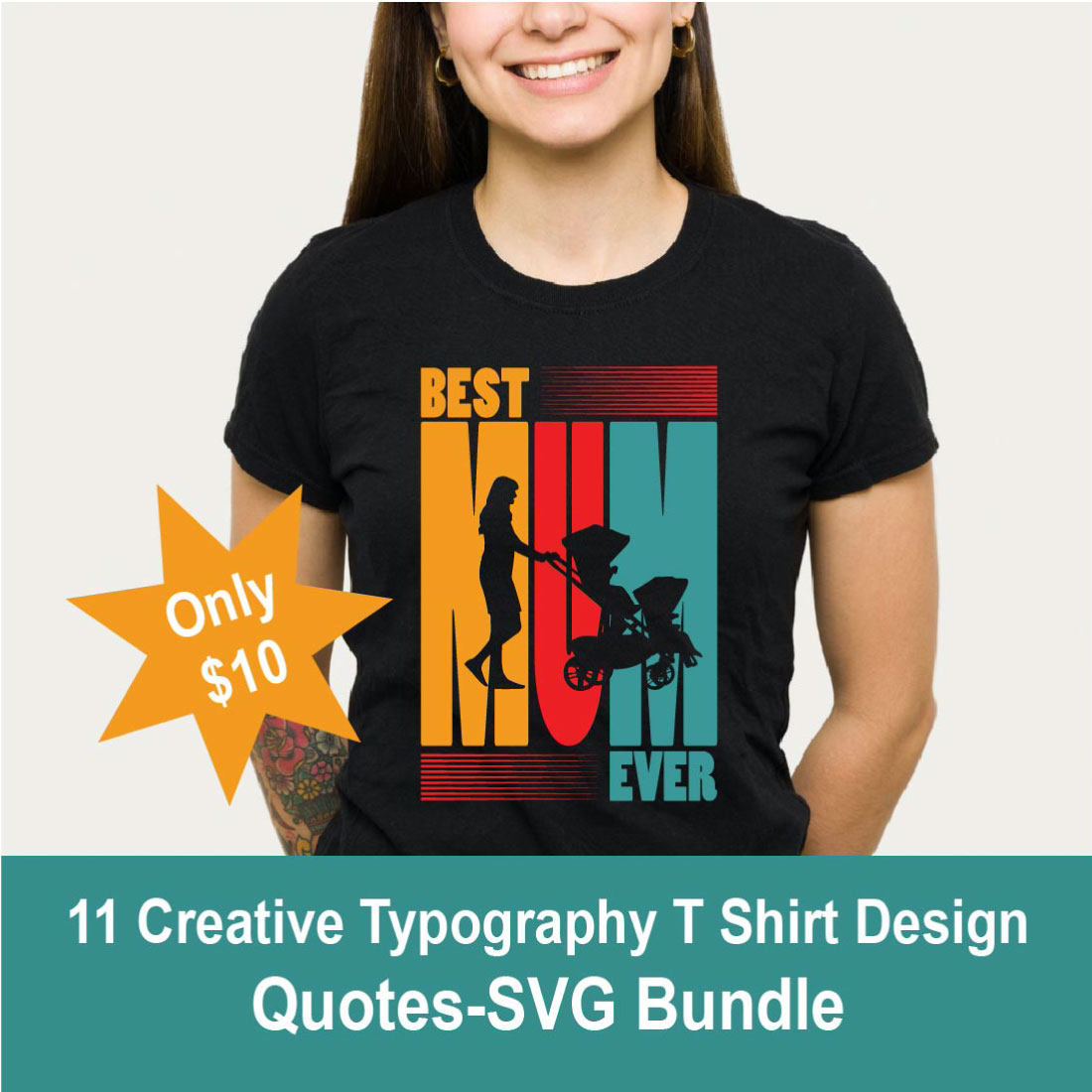 Creative Typography T-Shirt Design Quotes cover image.