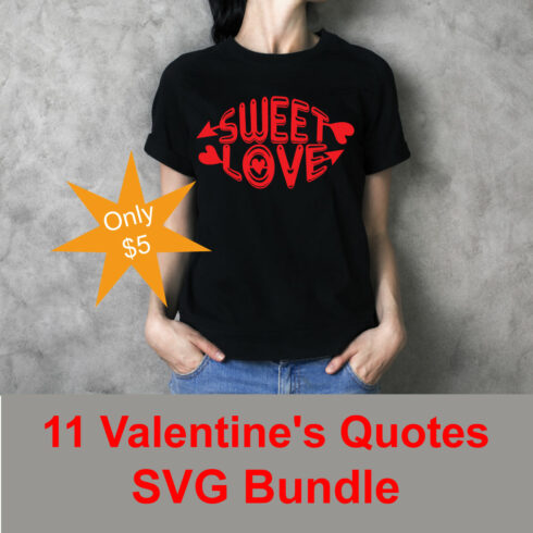 Image of a T-shirt with a great inscription sweet love