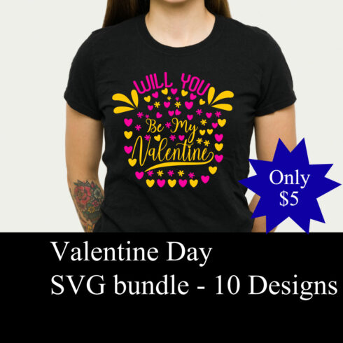 Image of a T-shirt with an exquisite inscription Will oyu be my valentine