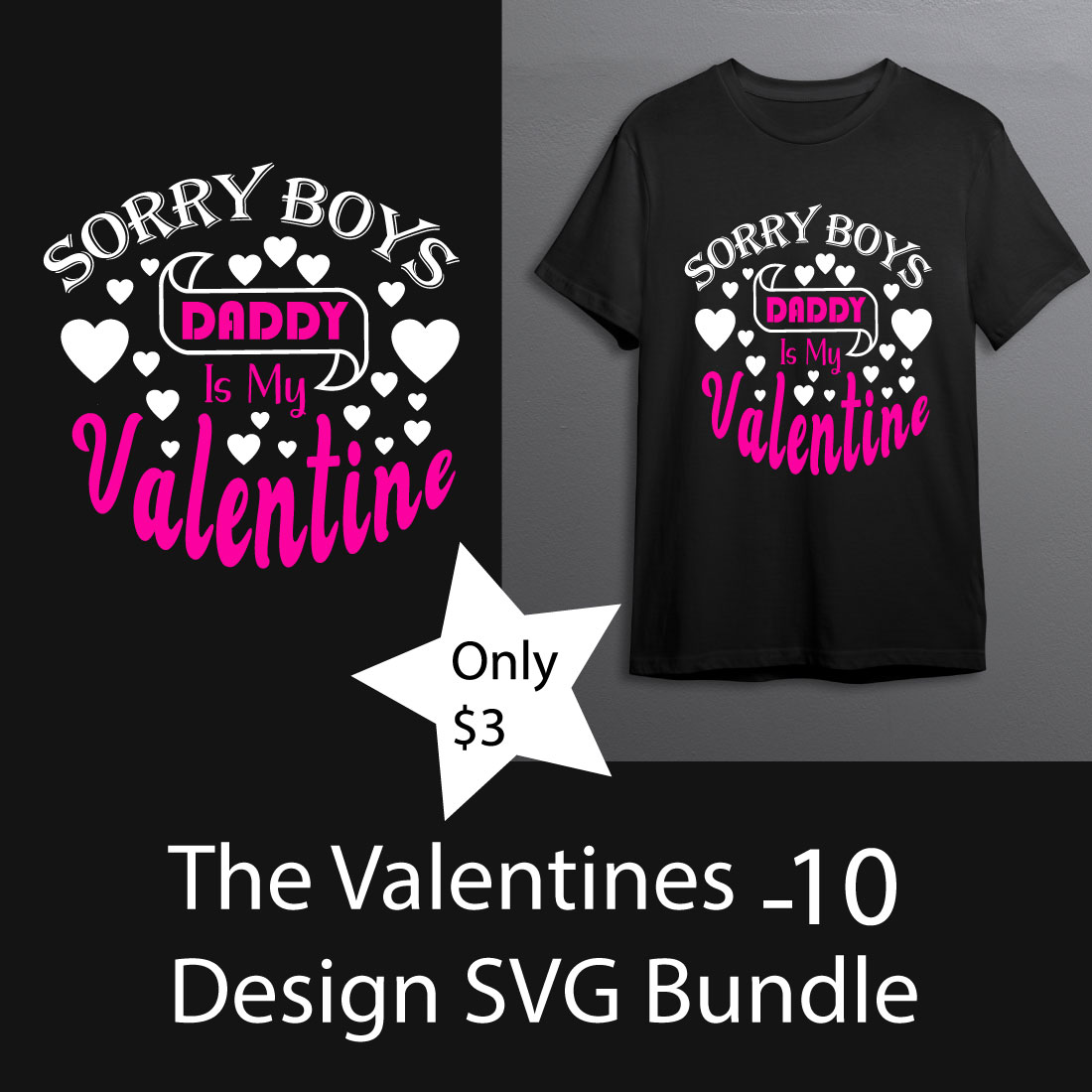 The Valentines -10 Design SVG Bundle cover image.