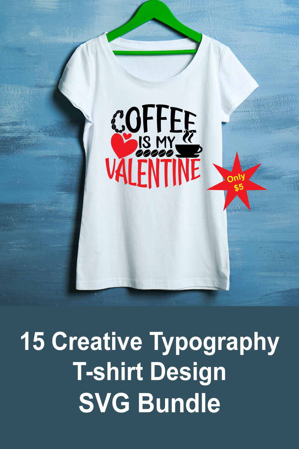 T-shirt Typography Design Quotes SVG pinterest image.