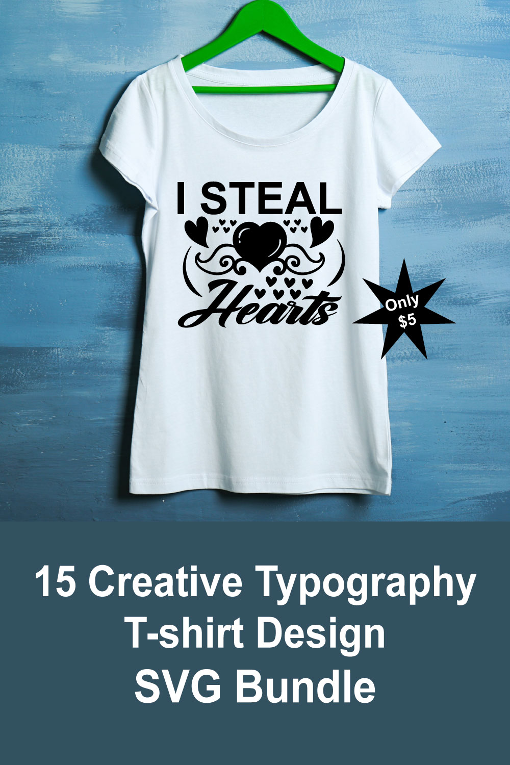 T-shirt Typography Design Quotes SVG pinterest image.