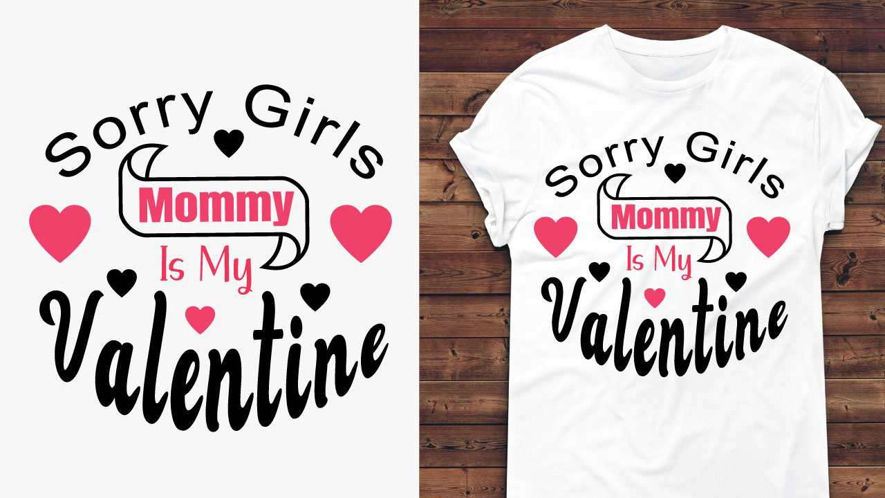 T-shirt Valentine Day SVG Design Bundle preview image.