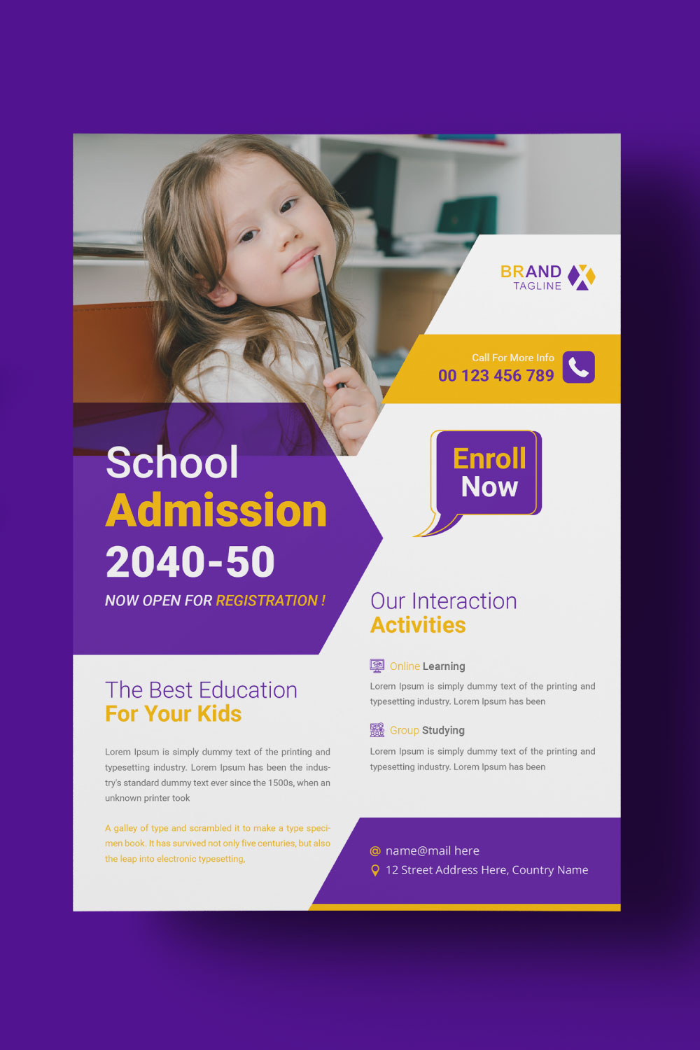 School Admission Flyer Design - Pinterest.