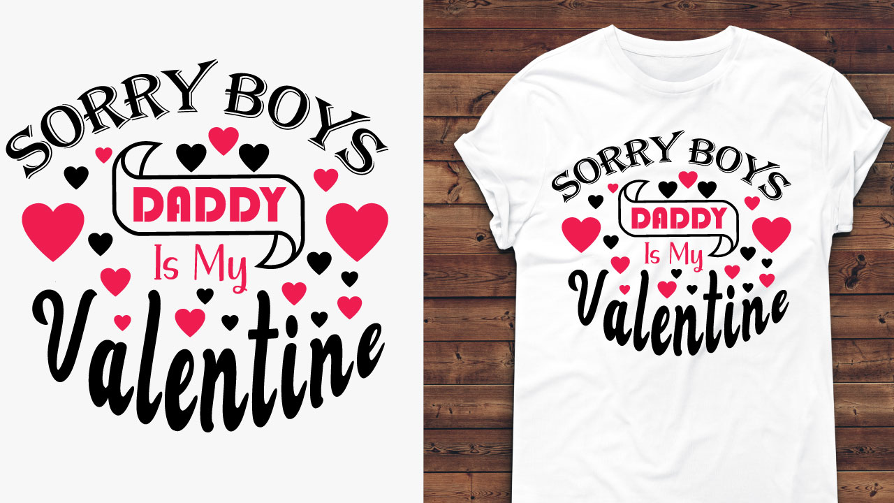 Valentine Day T-shirt SVG Design Bundle preview image.