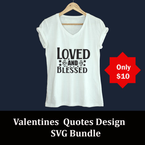 Valentines Quotes Design SVG Bundle main cover.