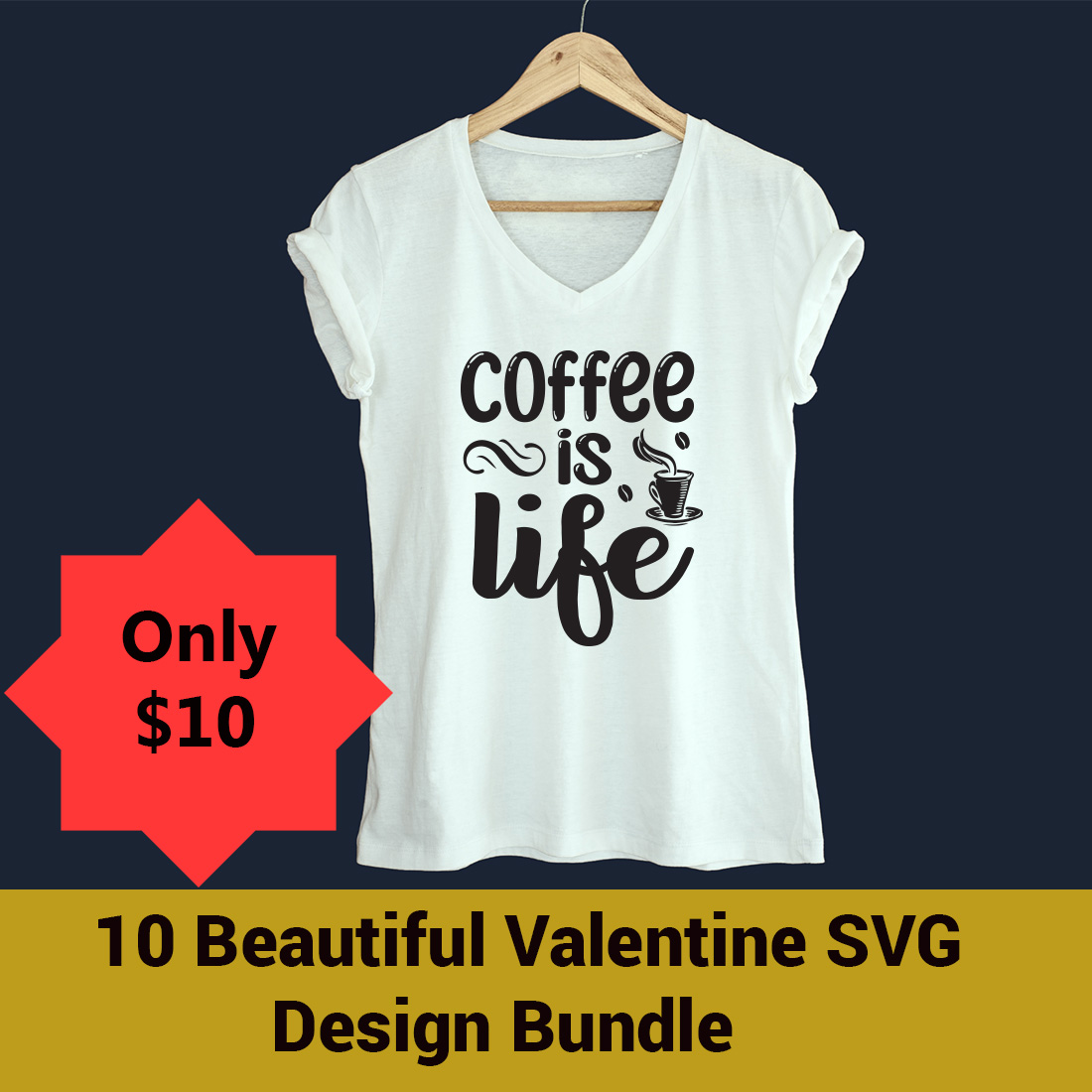 10 Beautiful Valentine SVG Design Bundle cover image.