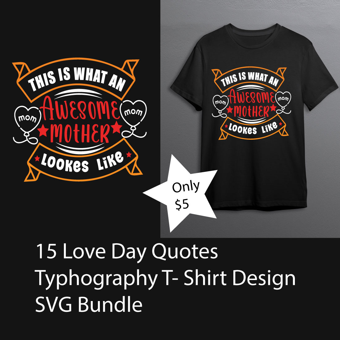 15 Love Day Quotes Typhography T-shirt Bundle preview.