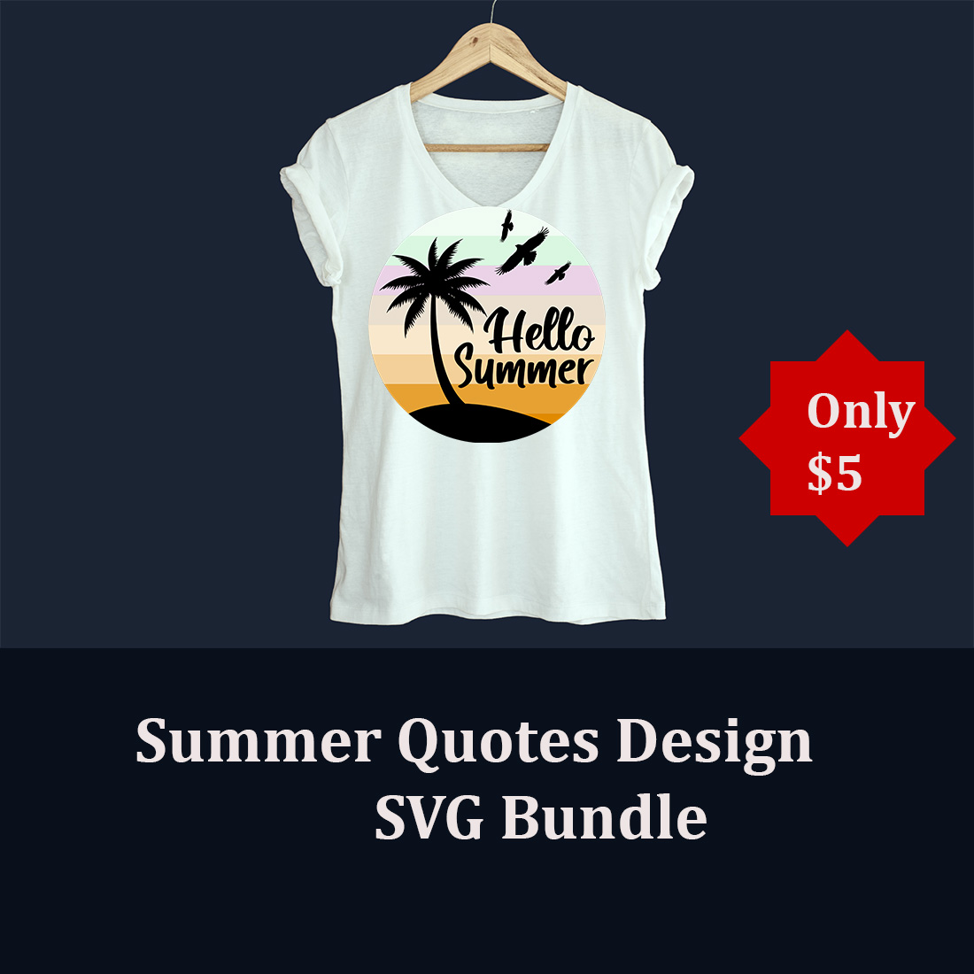 Summer Quotes Design SVG Bundle main cover.