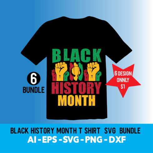 Black History Month T-Shirt SVG Bundle Design main cover.