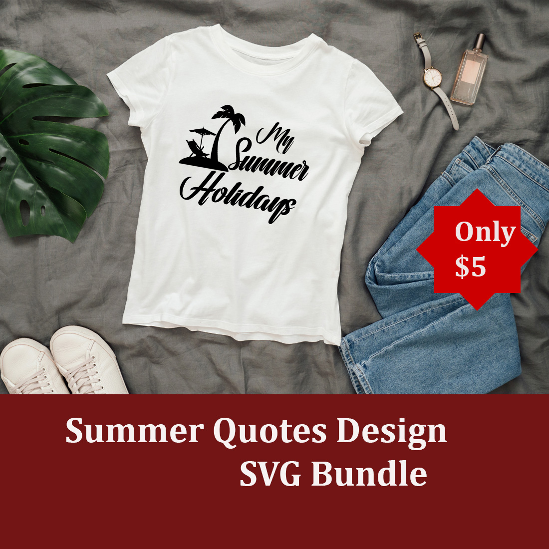 Summer Quotes Design SVG Bundle cover image.