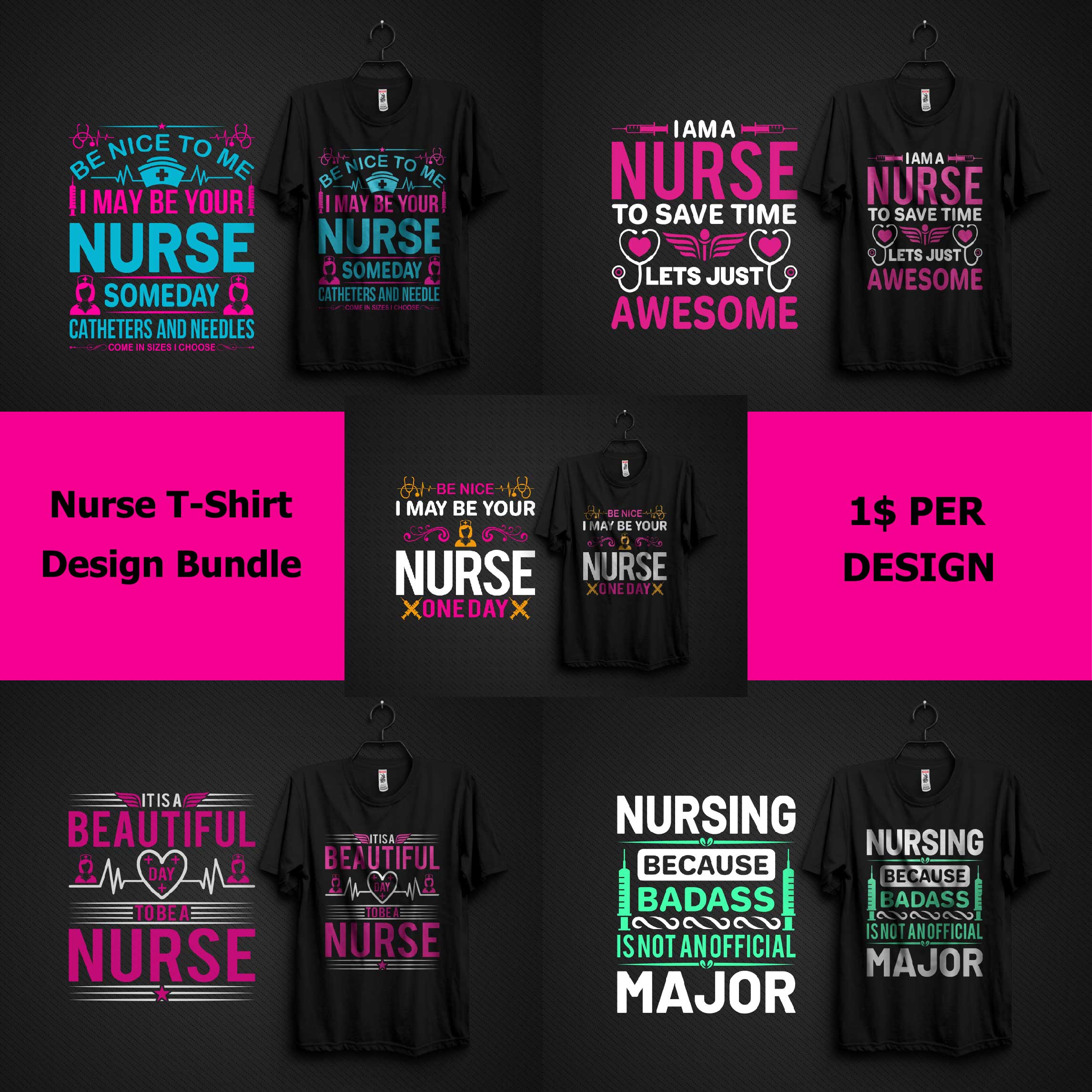 T-Shirt Best Nurse Design Bundle cover image.