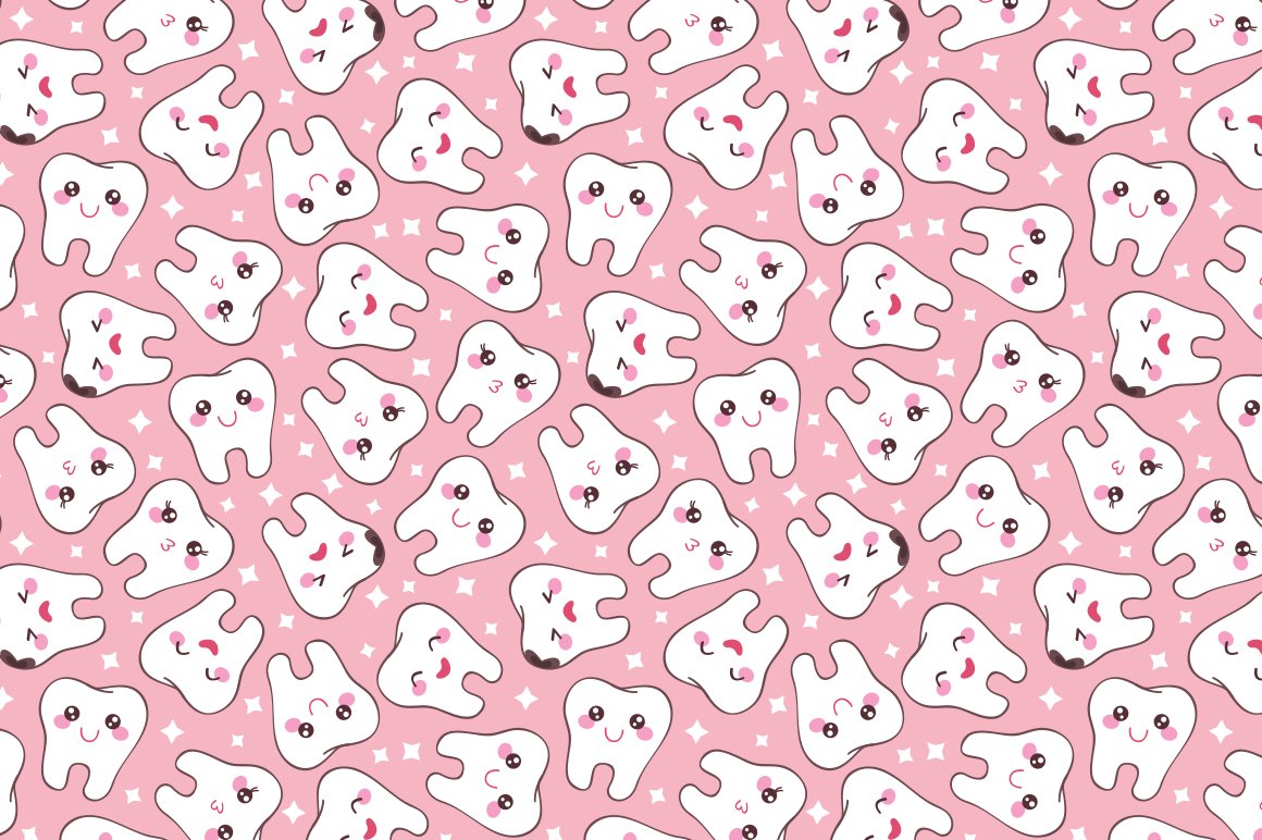 Cute Dental Pattern Fabric | Zazzle