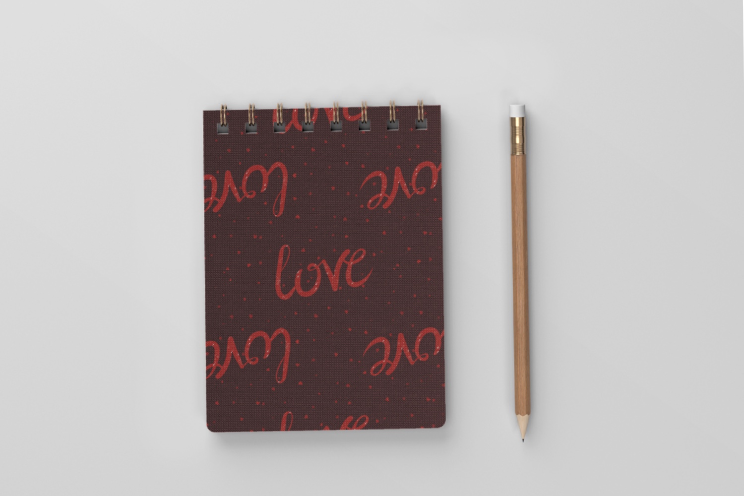Image of a notebook with gorgeous patterns with the inscription love