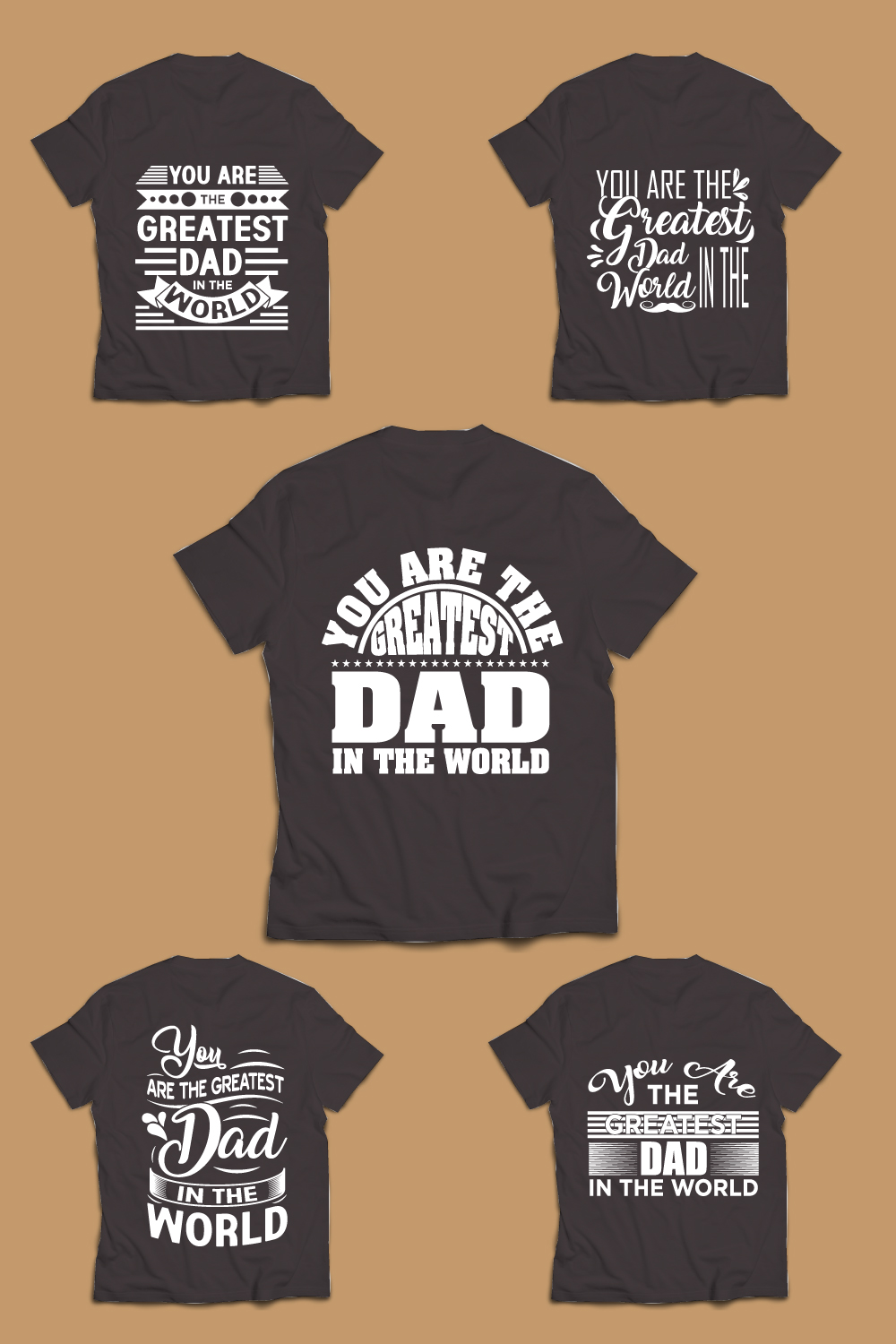 T-Shirt Dad Motivational Quote Design pinterest image.