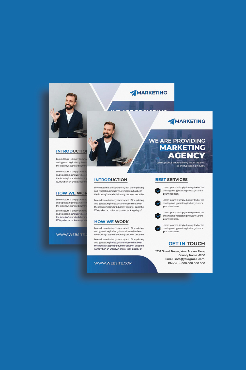 Business flyer template pinterest preview image.