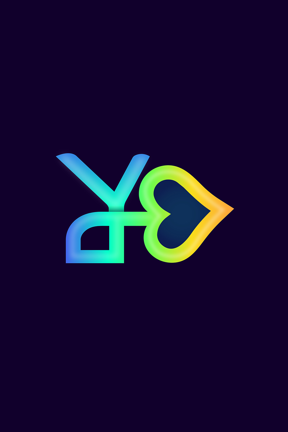 Minimal colourful Letter Y Logo design pinterest preview image.