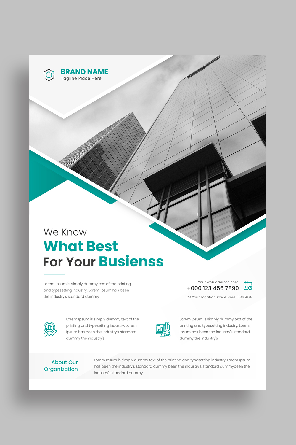 Corporate Business Flyer Template Design pinterest preview image.