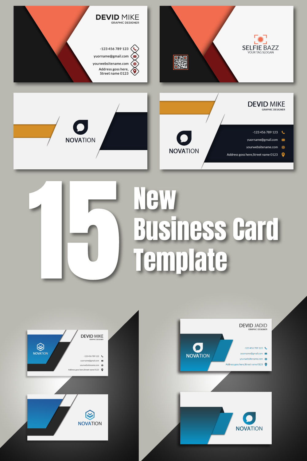 15 New Business Card Template pinterest image.