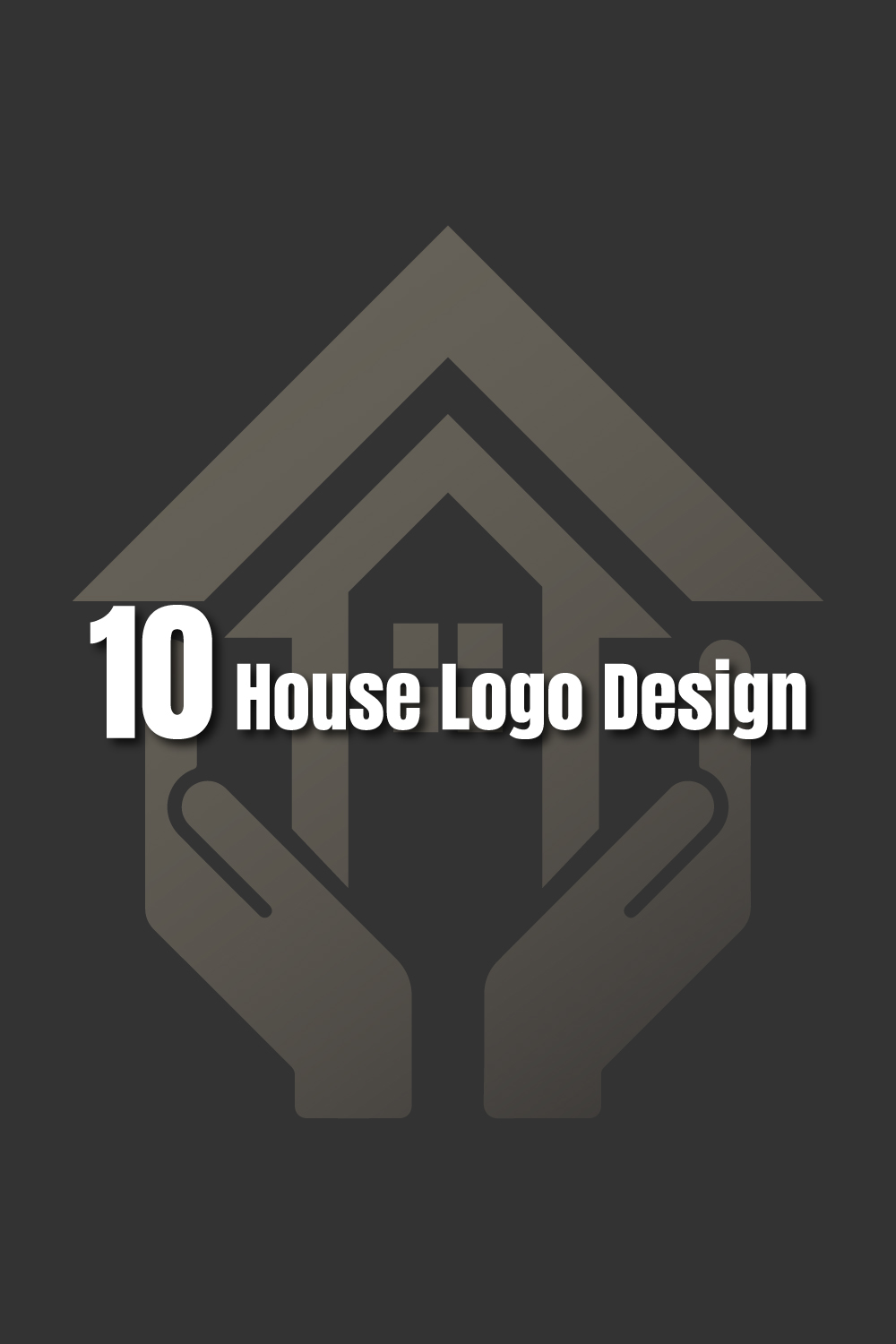 10 Golden Color House Logo Design pinterest image.