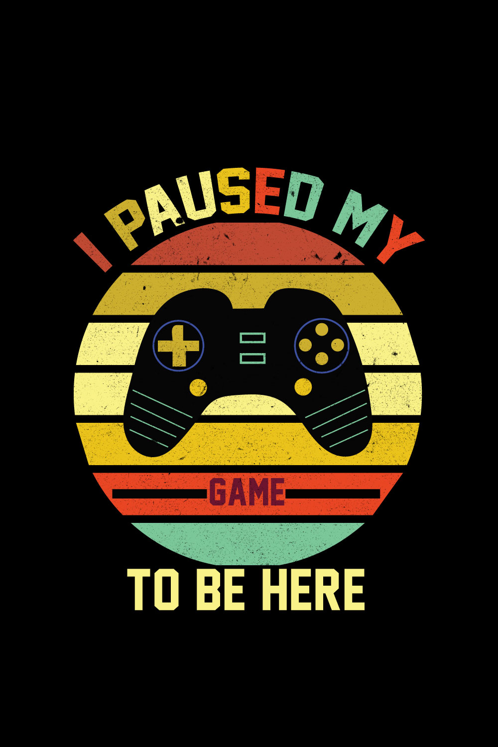 Gaming Vintage T-shirt Design pinterest image.