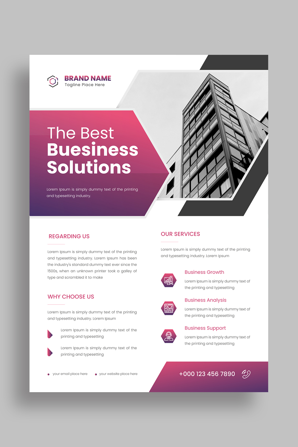 Corporate Business Flyer Template Design pinterest preview image.