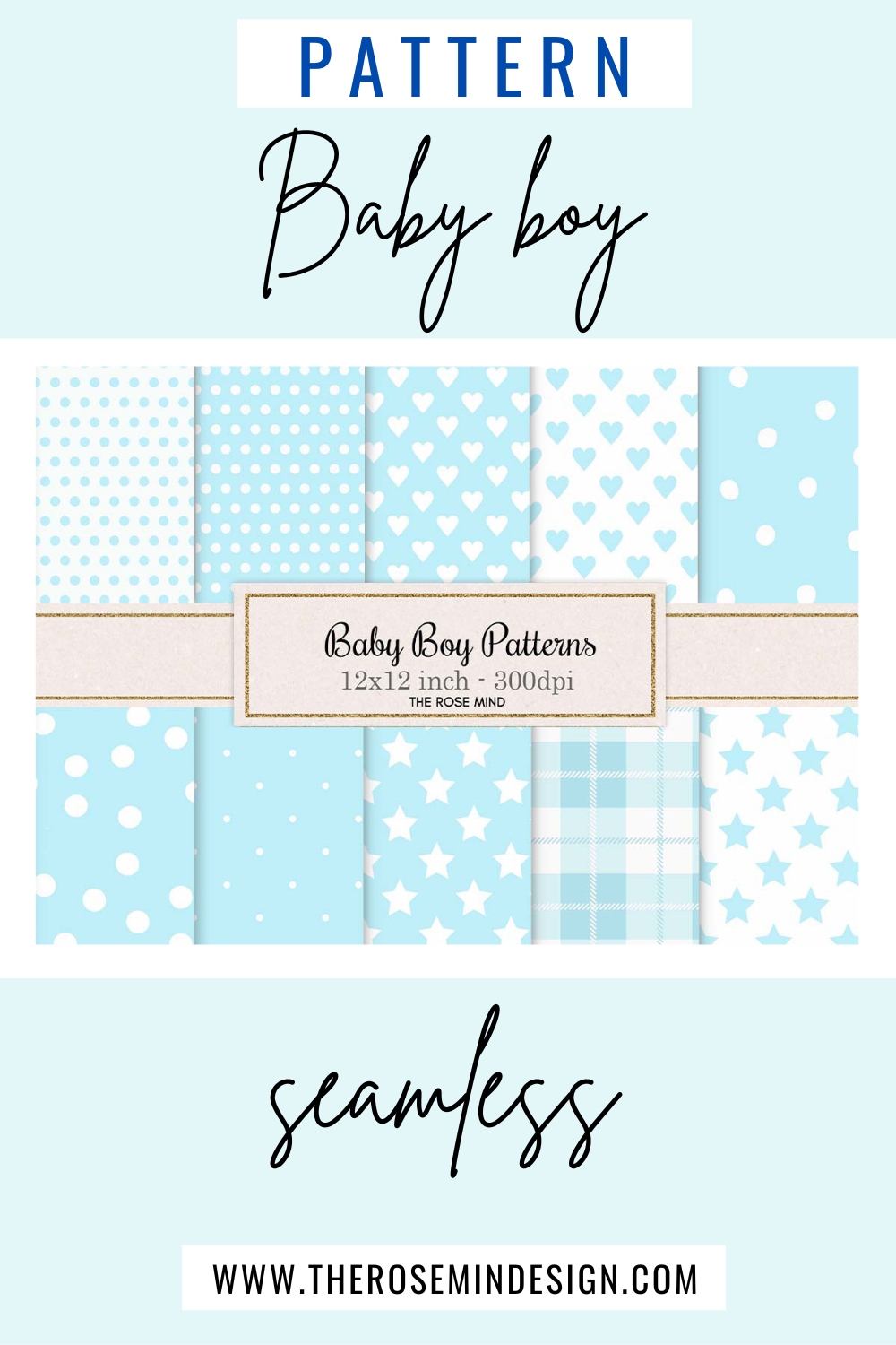 Baby Boy Pattern Design pinterest image.