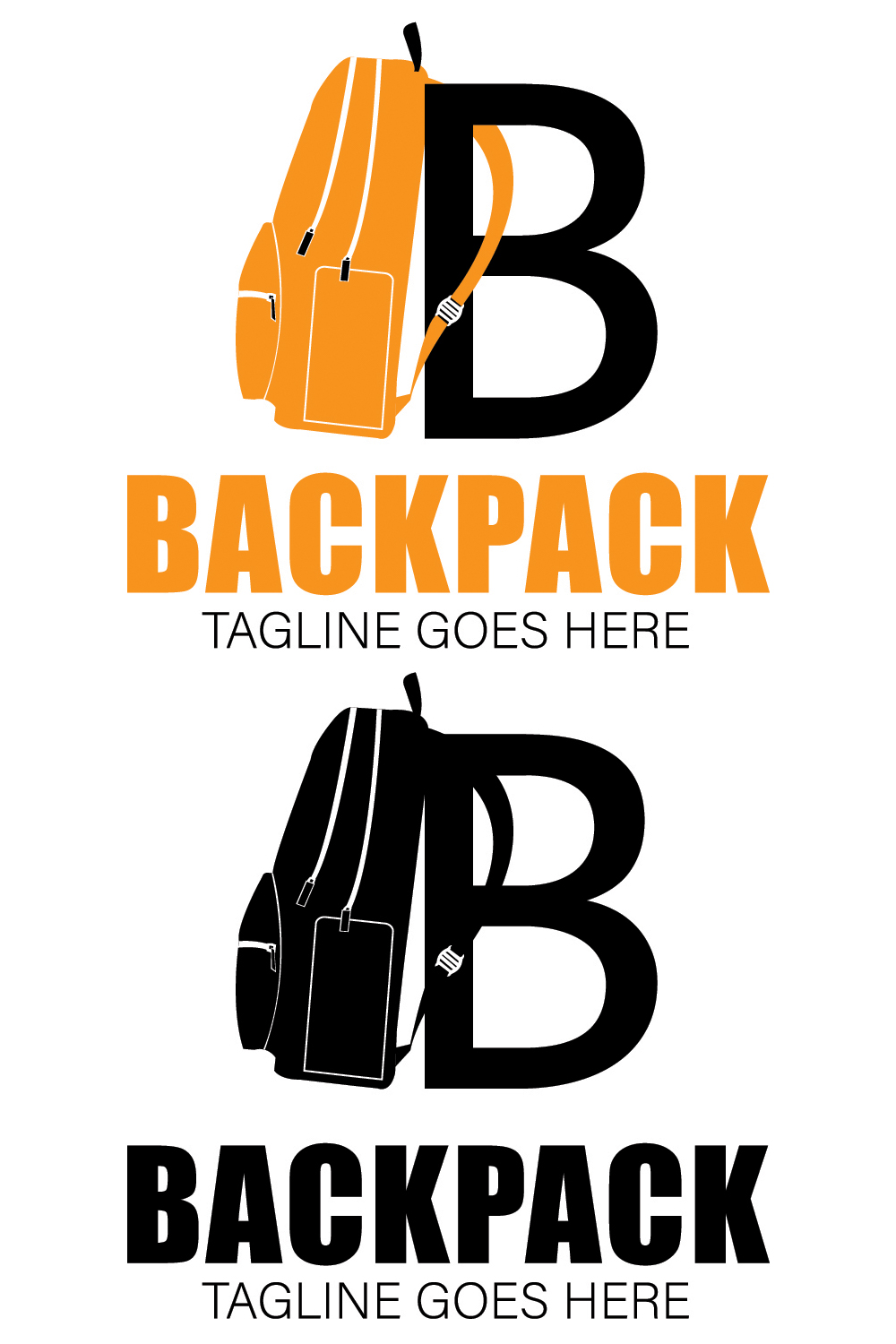 Stylish Backpack Logo Template pinterest image.