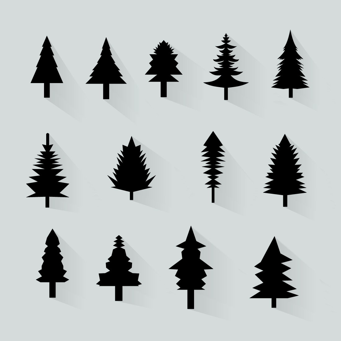 10+ Pine Tree Colorful Vectors & 10+ Pine Tree Silhouettes Vector cover image.