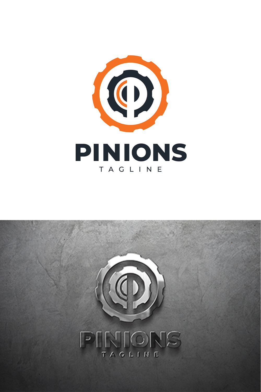 Pinions Logo Template pinterest preview image.