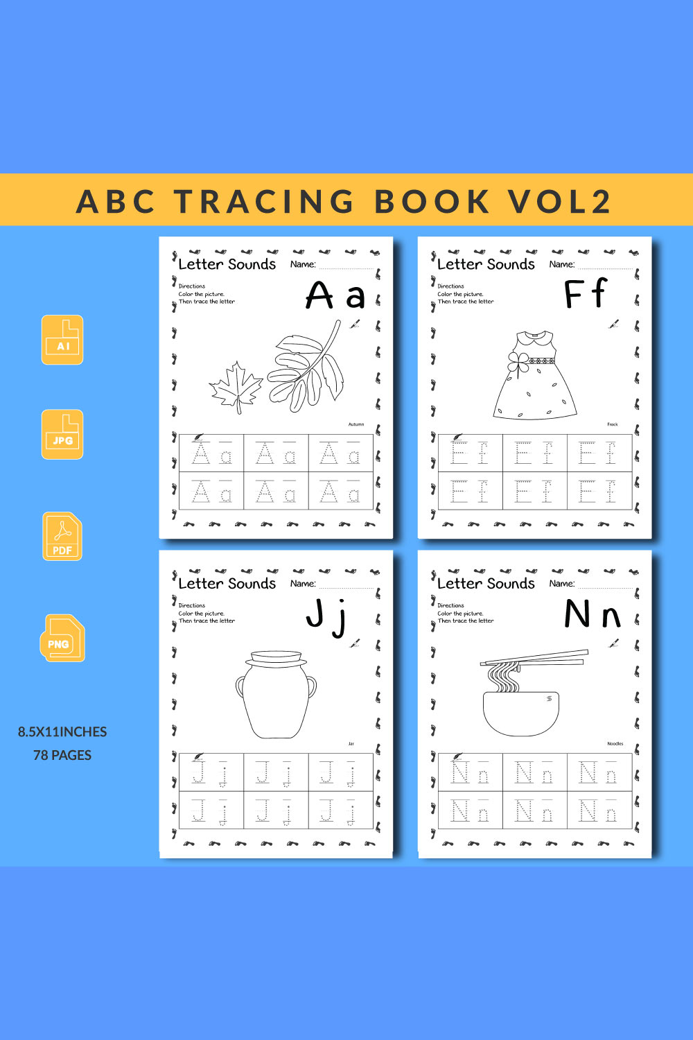 ABC Tracing Book Design pinterest image.