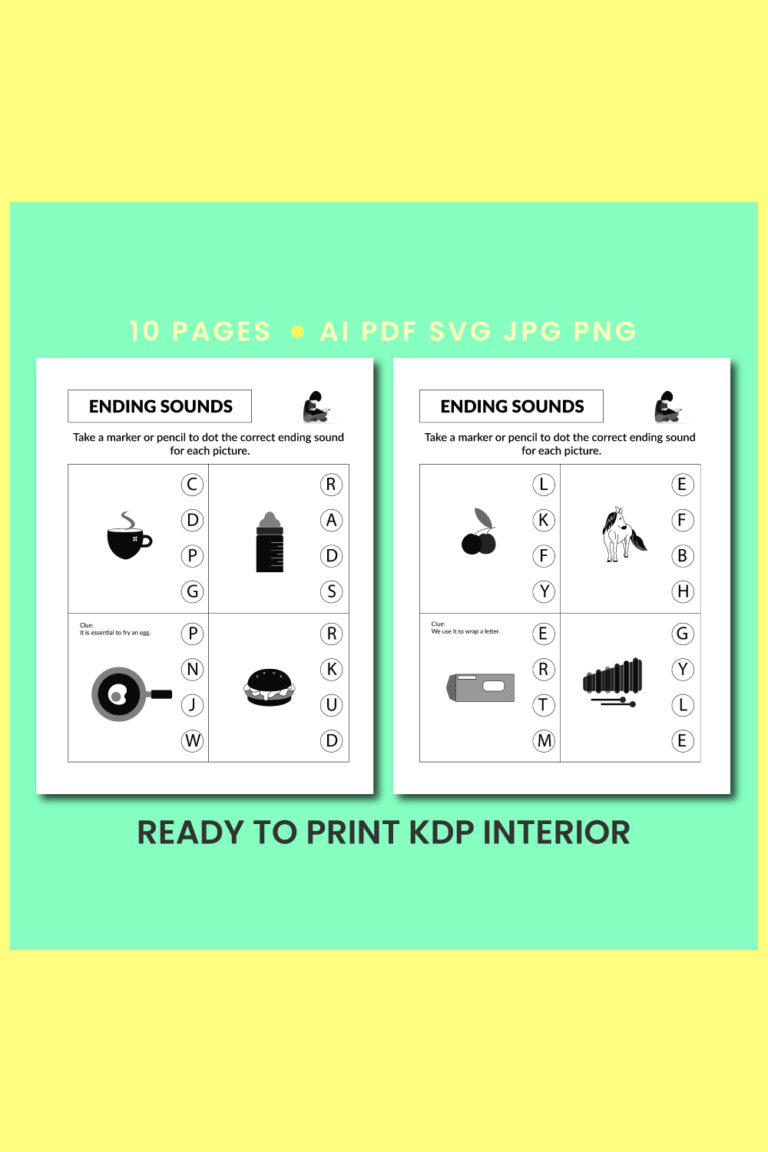Ending Sound Worksheets - MasterBundles