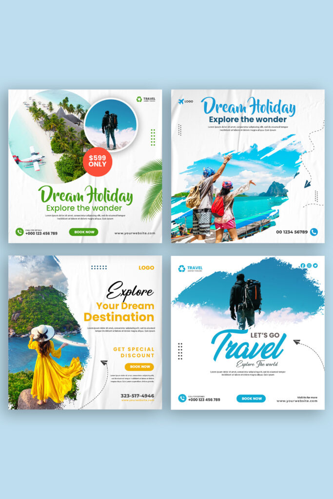 Travel Social Media Instagram/Facebook Post Template | MasterBundles