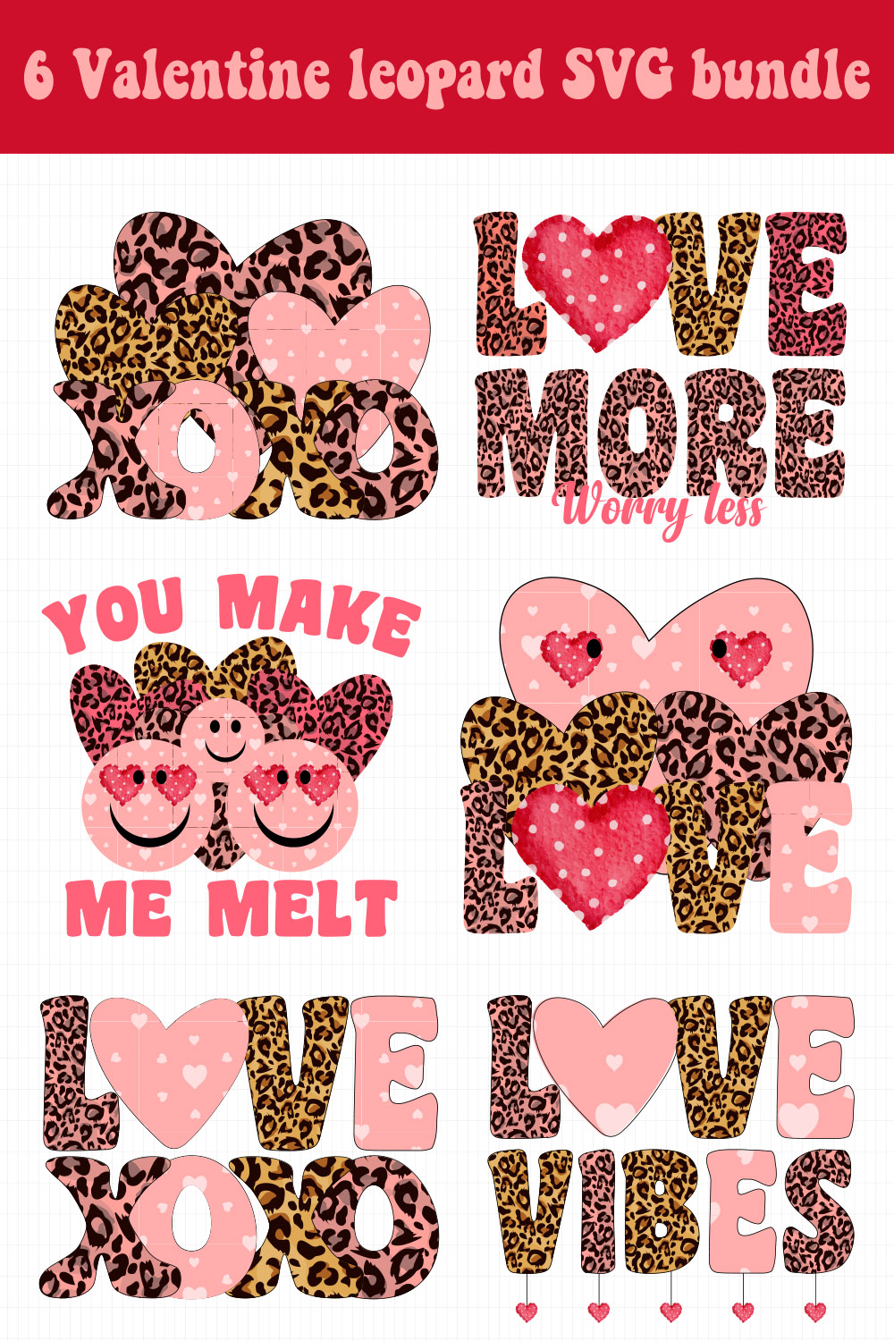Valentine's Day Leopard SVG Bundle Pinterest.