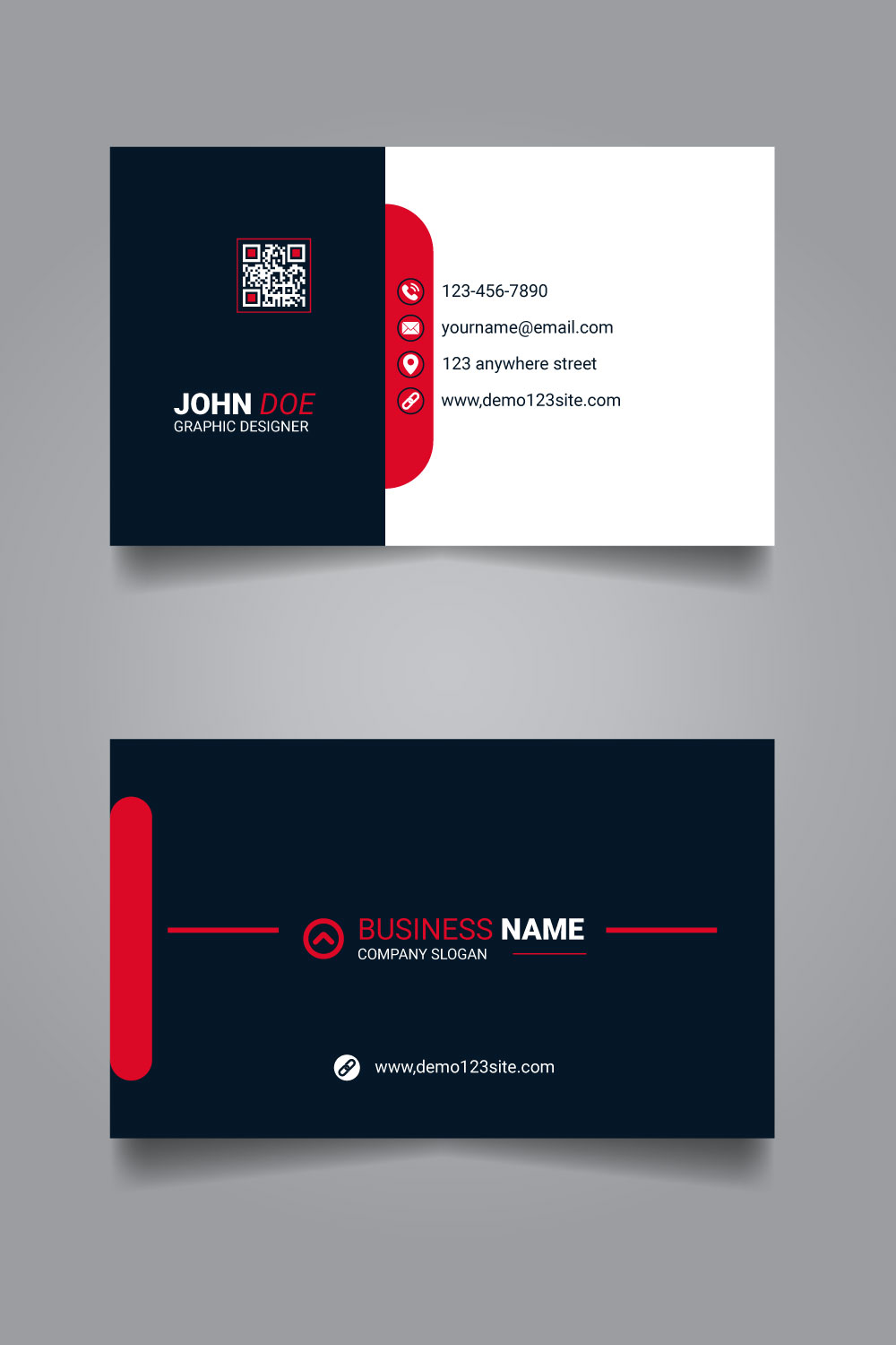 business card template design pinterest preview image.