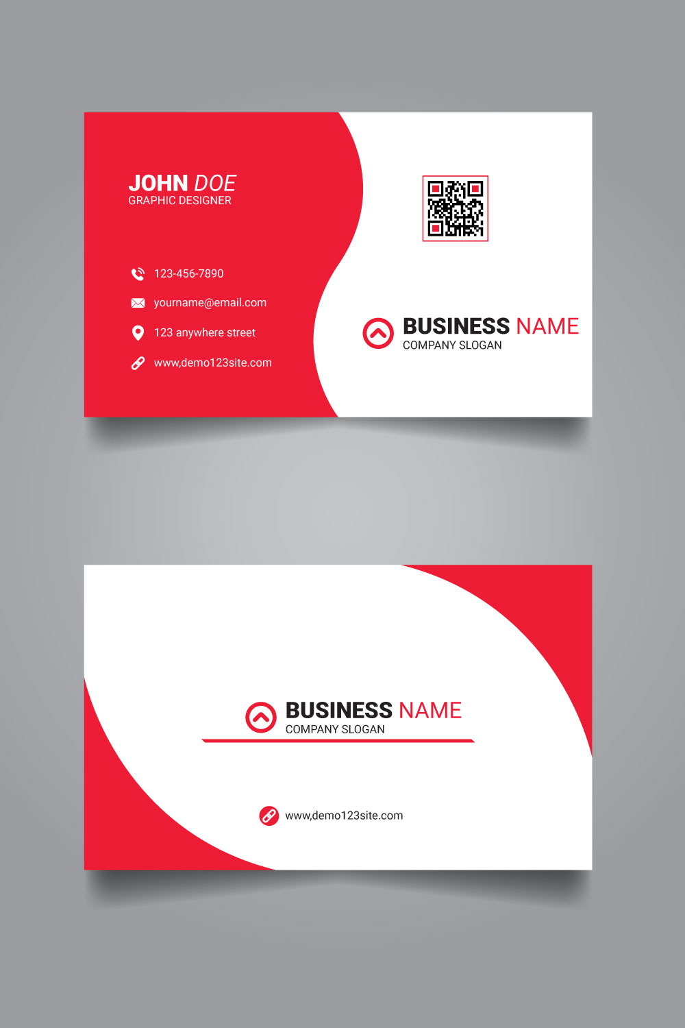 Modern business card template pinterest preview image.