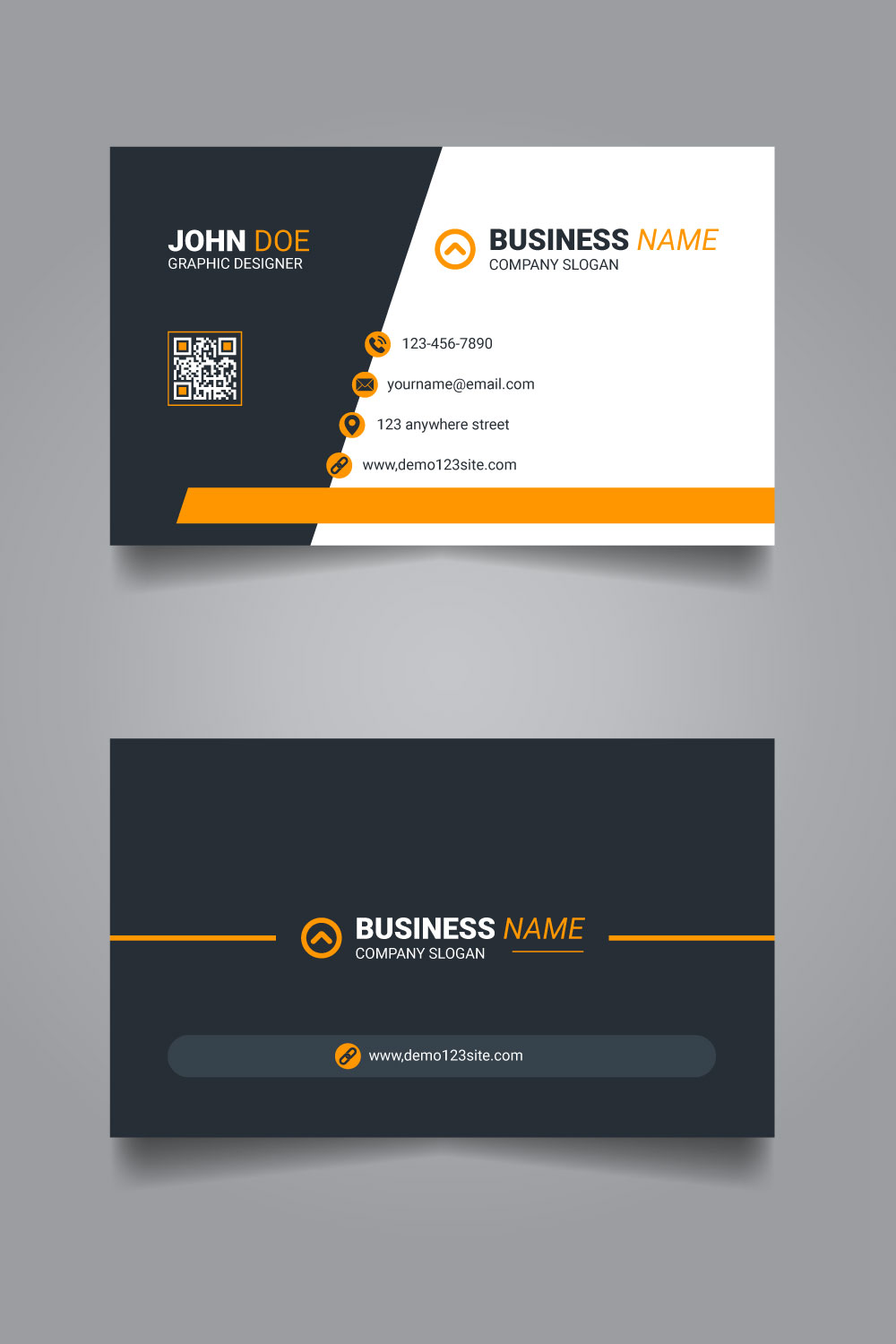 Creative modern business card template design pinterest preview image.