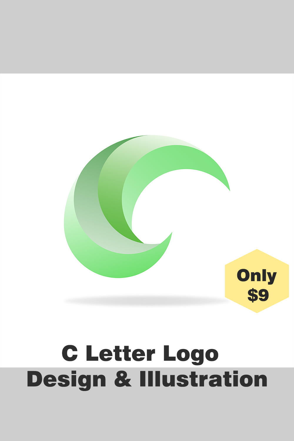 C Letter Logo Design and Illustration pinterest image.