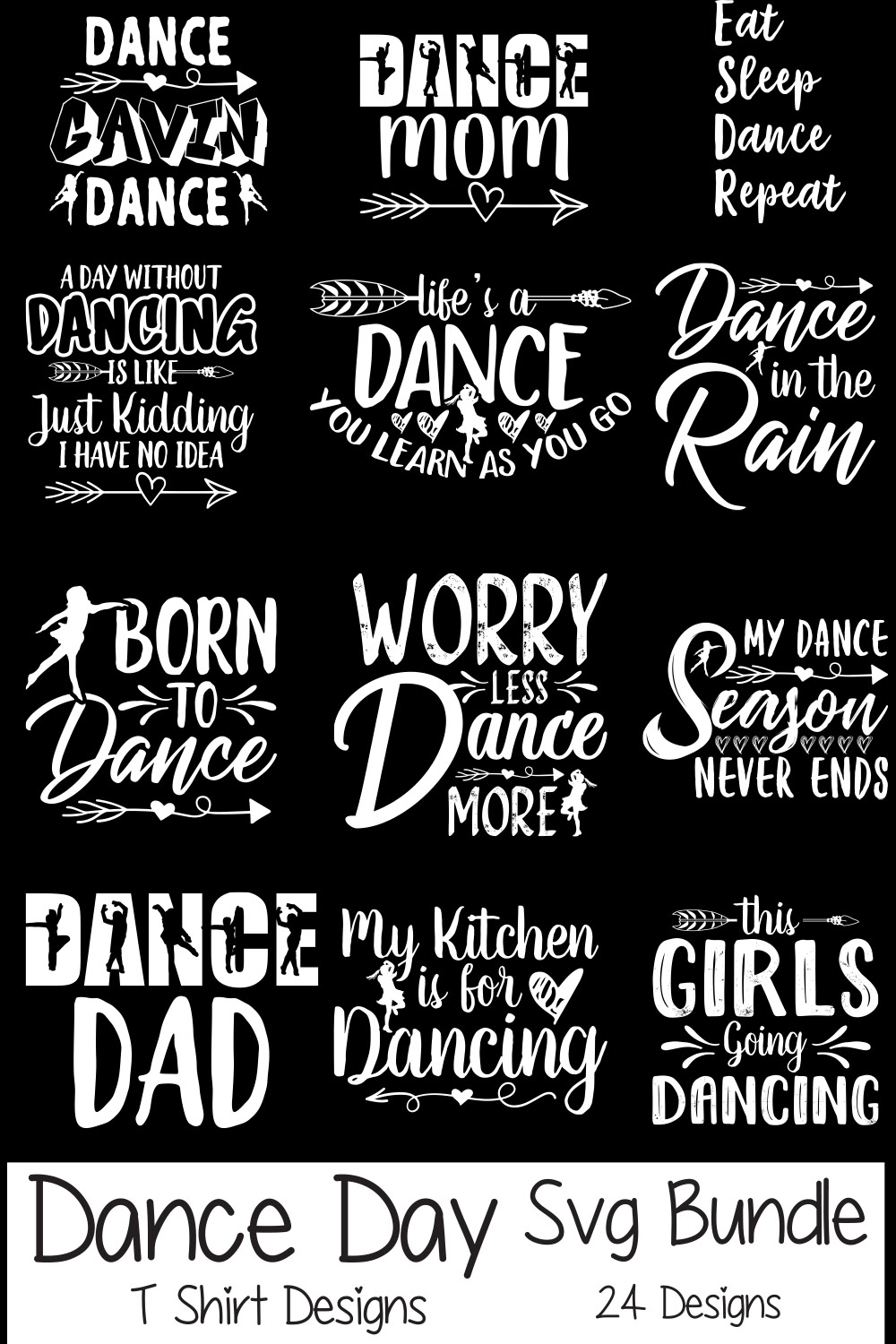 Dance Day T-Shirt Designs Bundle - Pinterest.