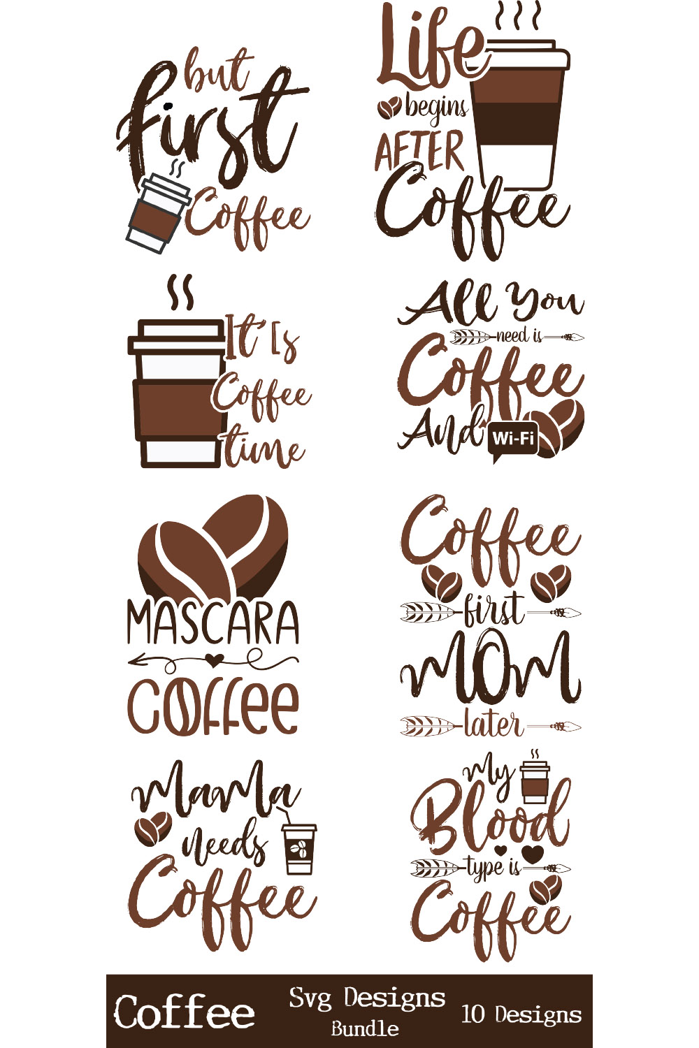 Coffee T-Shirt Designs Bundle - Pinterest.