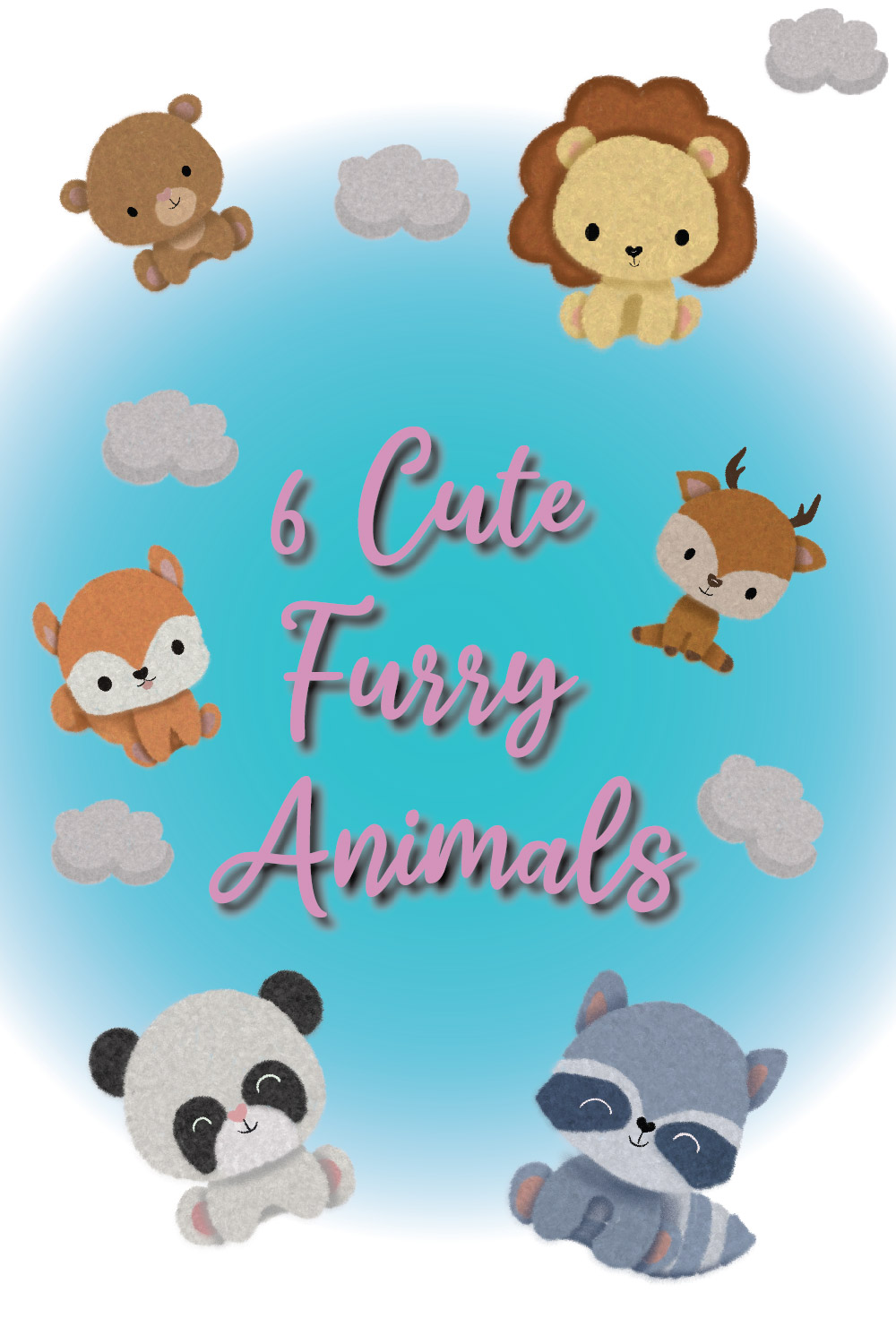 6 Cute Furry Animals Clipart - only $10 - MasterBundles