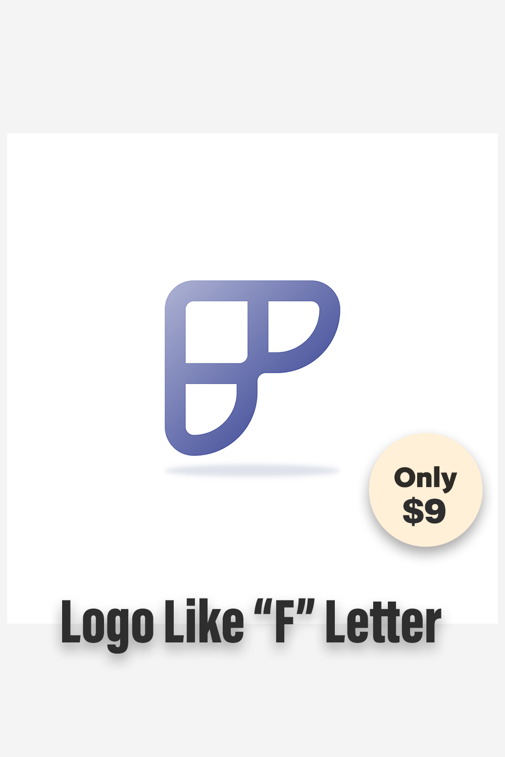Logo Like F Letter Pinterest image.